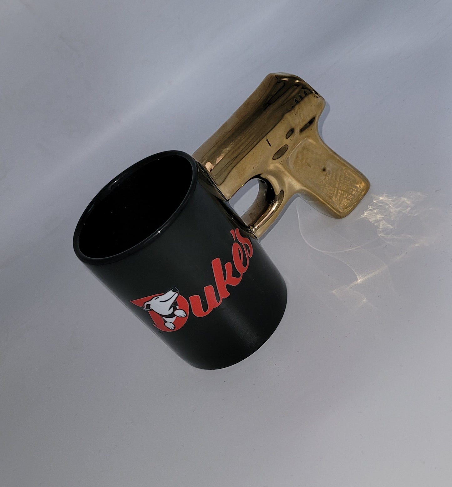Custom Revolver shaped ceramic Mug