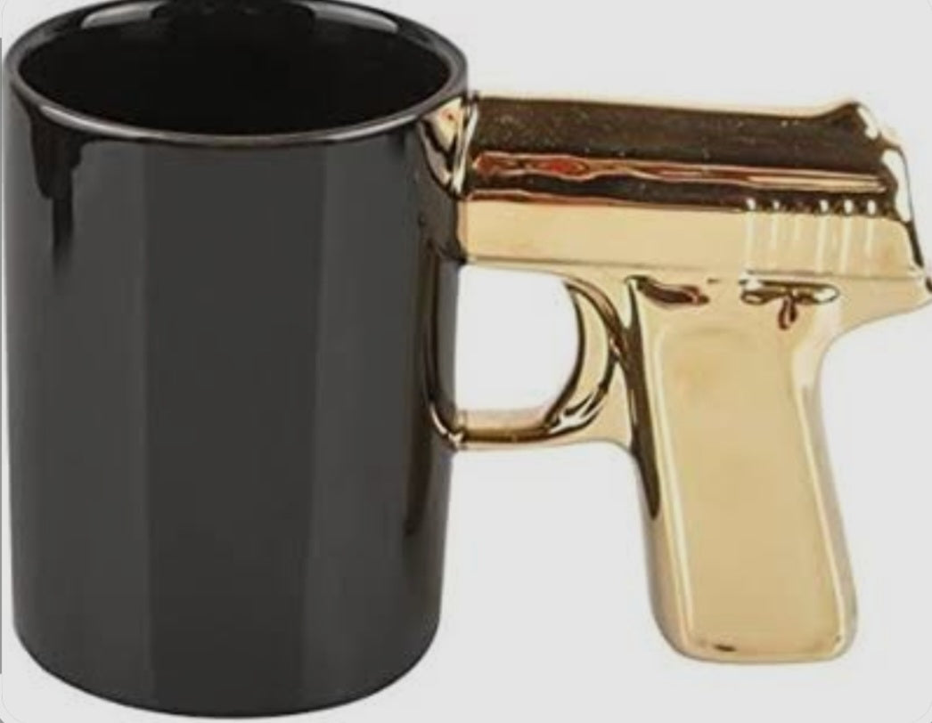 Custom Revolver shaped ceramic Mug